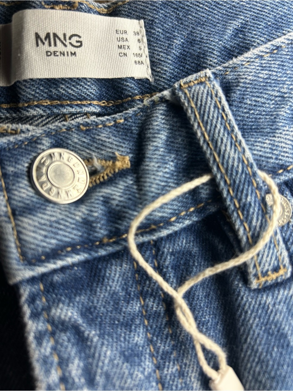 MANGO MNG NWOT Two Tone Dip Dye Straight Leg Button Fly Jeans Size 6 - Picture 3 of 8